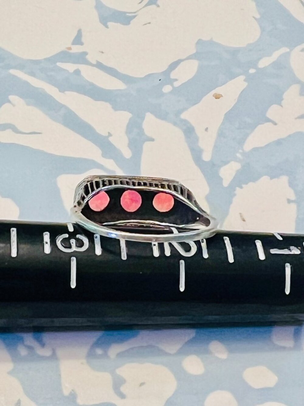 Opal Ring Antique Filigree Style Setting. Sterling Silver - Picture 5 of 5